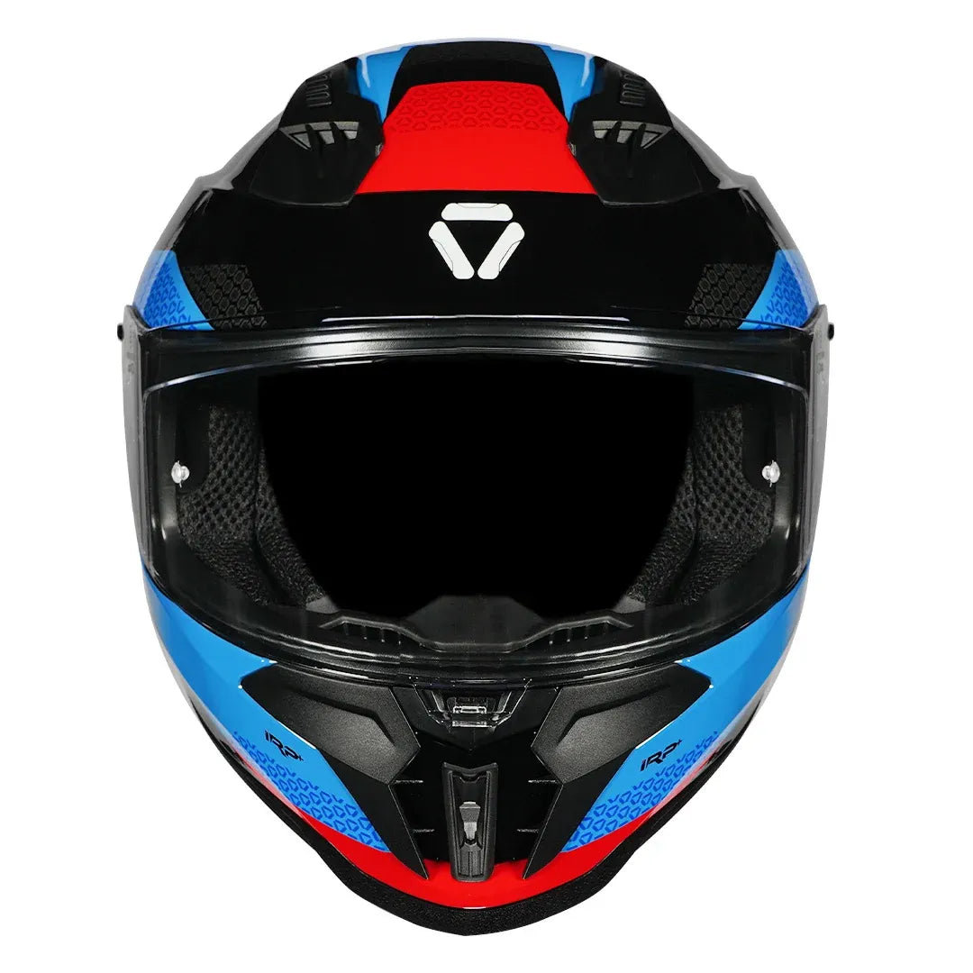 Korda EVO Chief helmet gloss black blue showing dual visor system