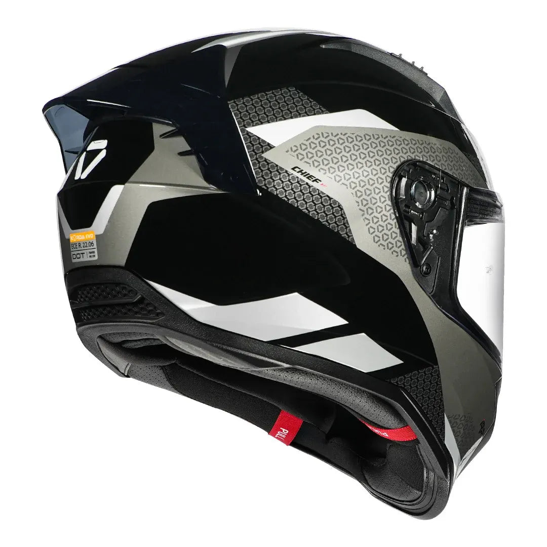 Korda EVO Chief gloss black blue helmet with clear visor