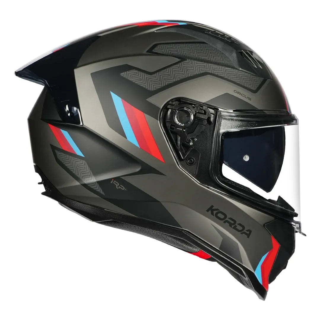Korda EVO Orcus matt grey red blue helmet interior liner view