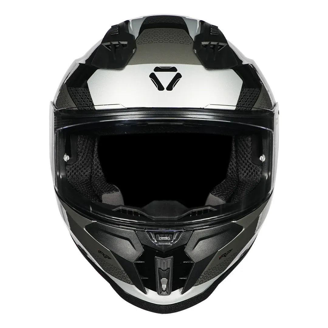 Korda EVO Chief helmet gloss black grey silver showing dual visor system