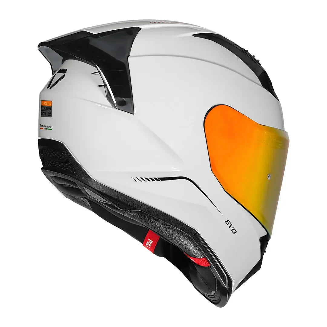 Korda EVO Solid helmet gloss white showing dual visor system