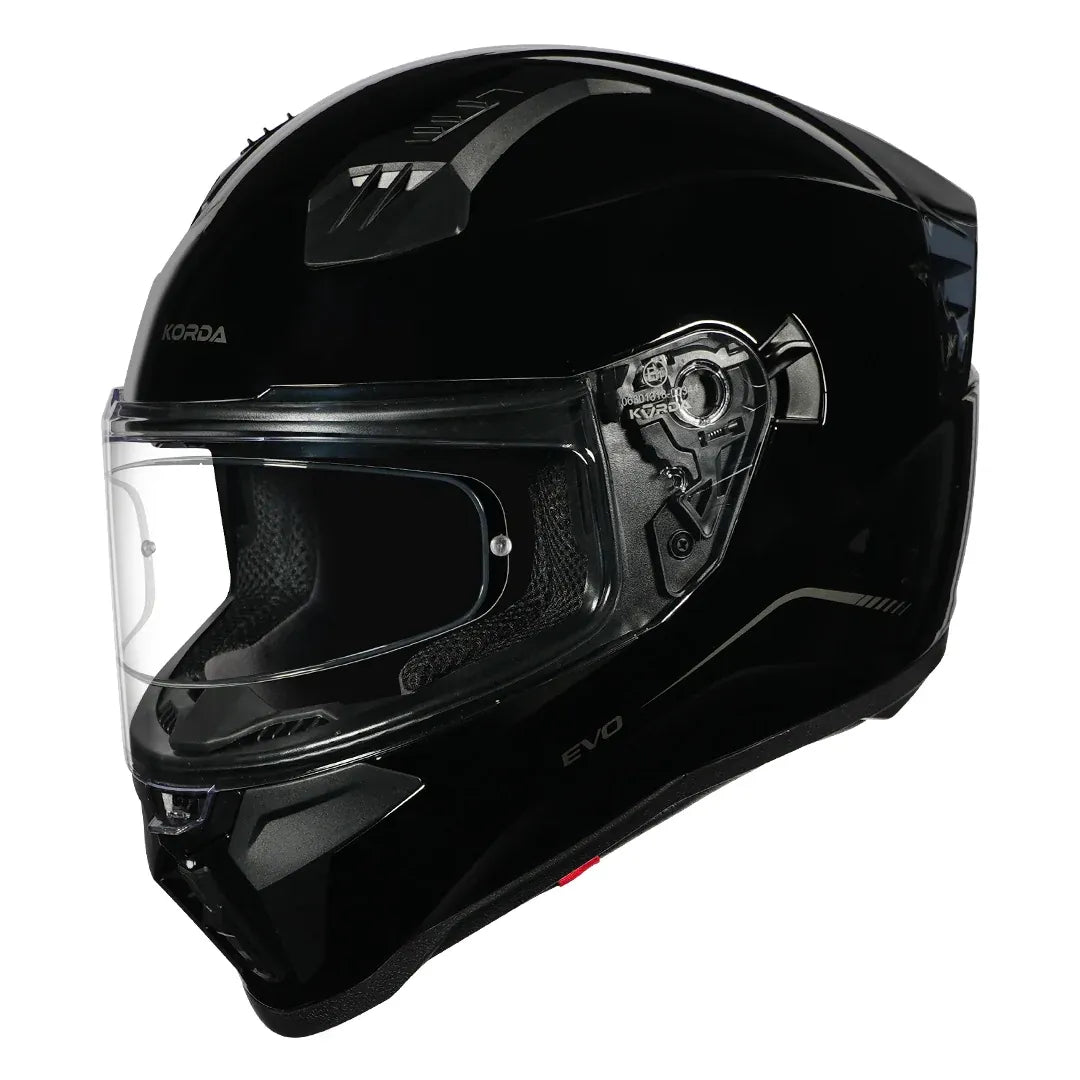 Korda EVO Solid helmet gloss black side profile view