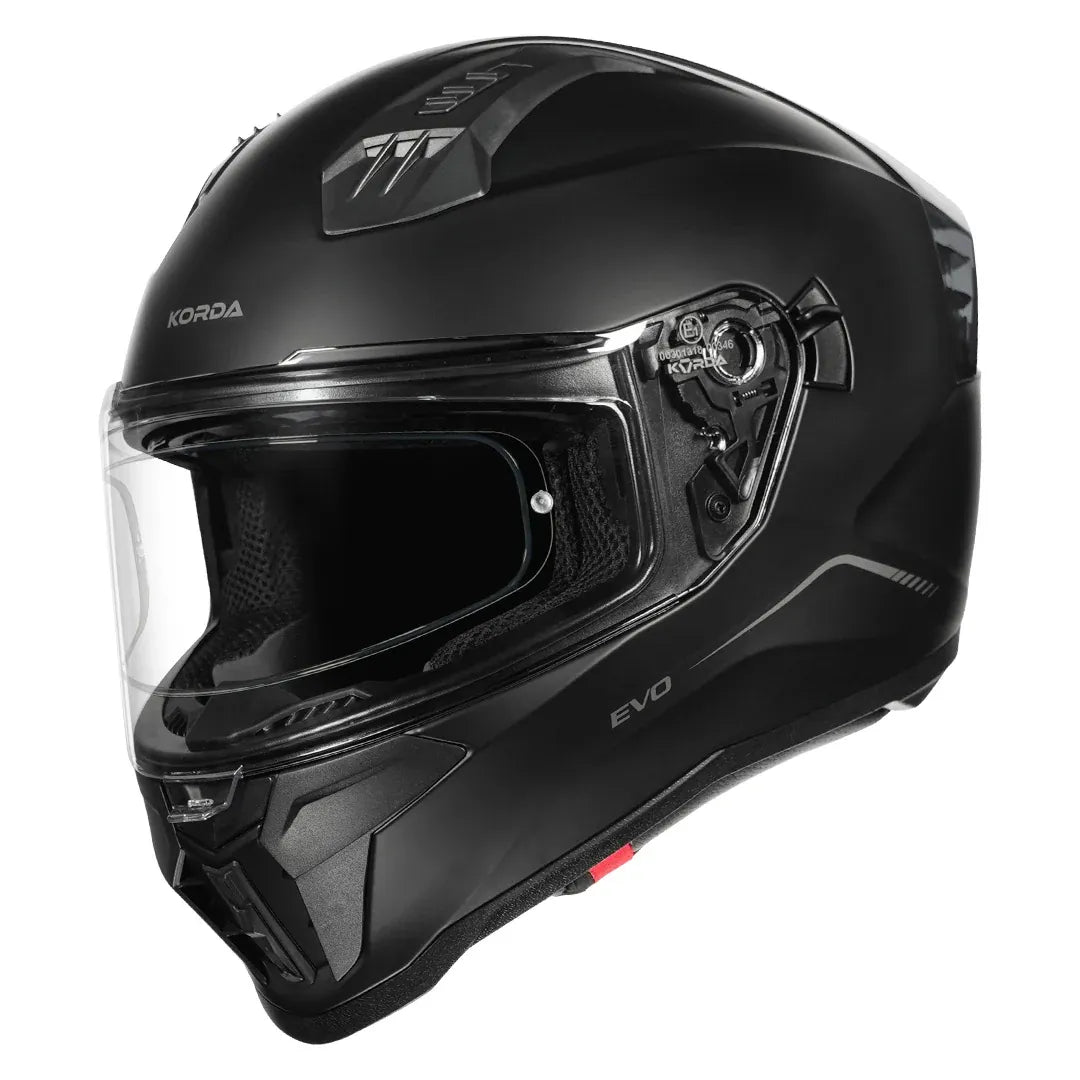 Korda EVO Solid helmet matt black showing dual visor system