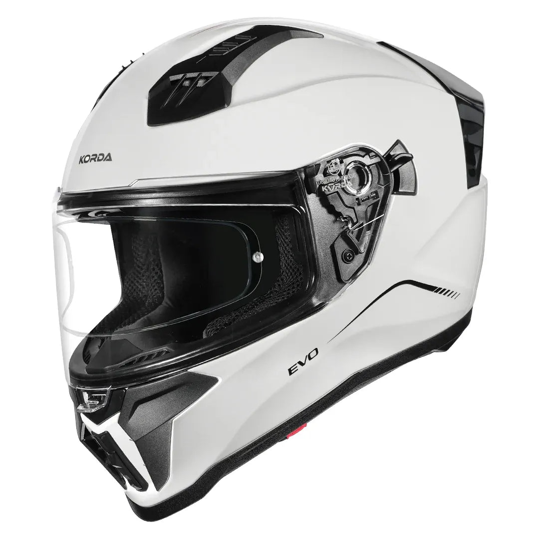 Korda EVO Solid helmet gloss white side profile view