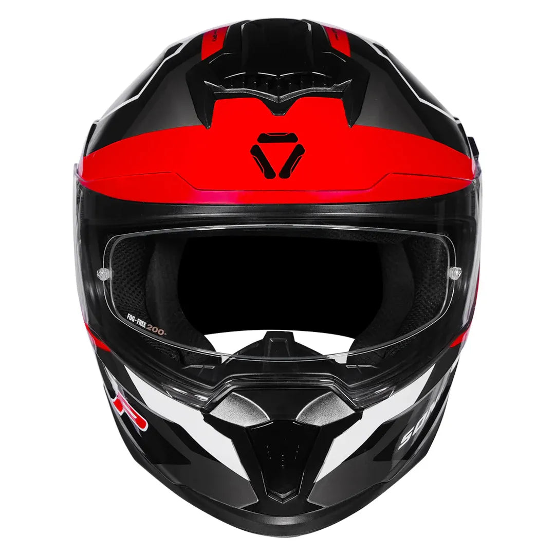 Korda Sonic GP Flash Helmet in Gloss White Red – front view