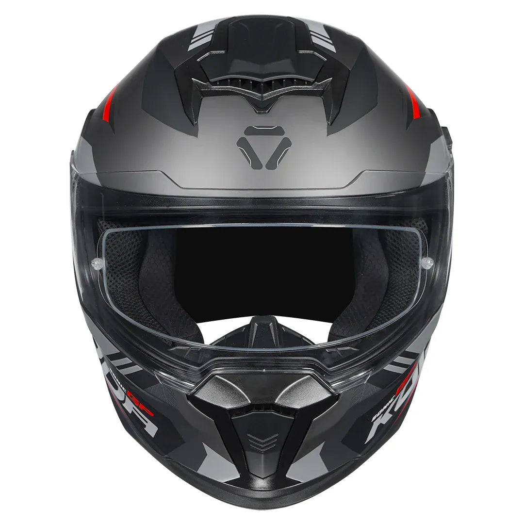 Korda Sonic GP Troy Matt Red helmet with integrated sun visor