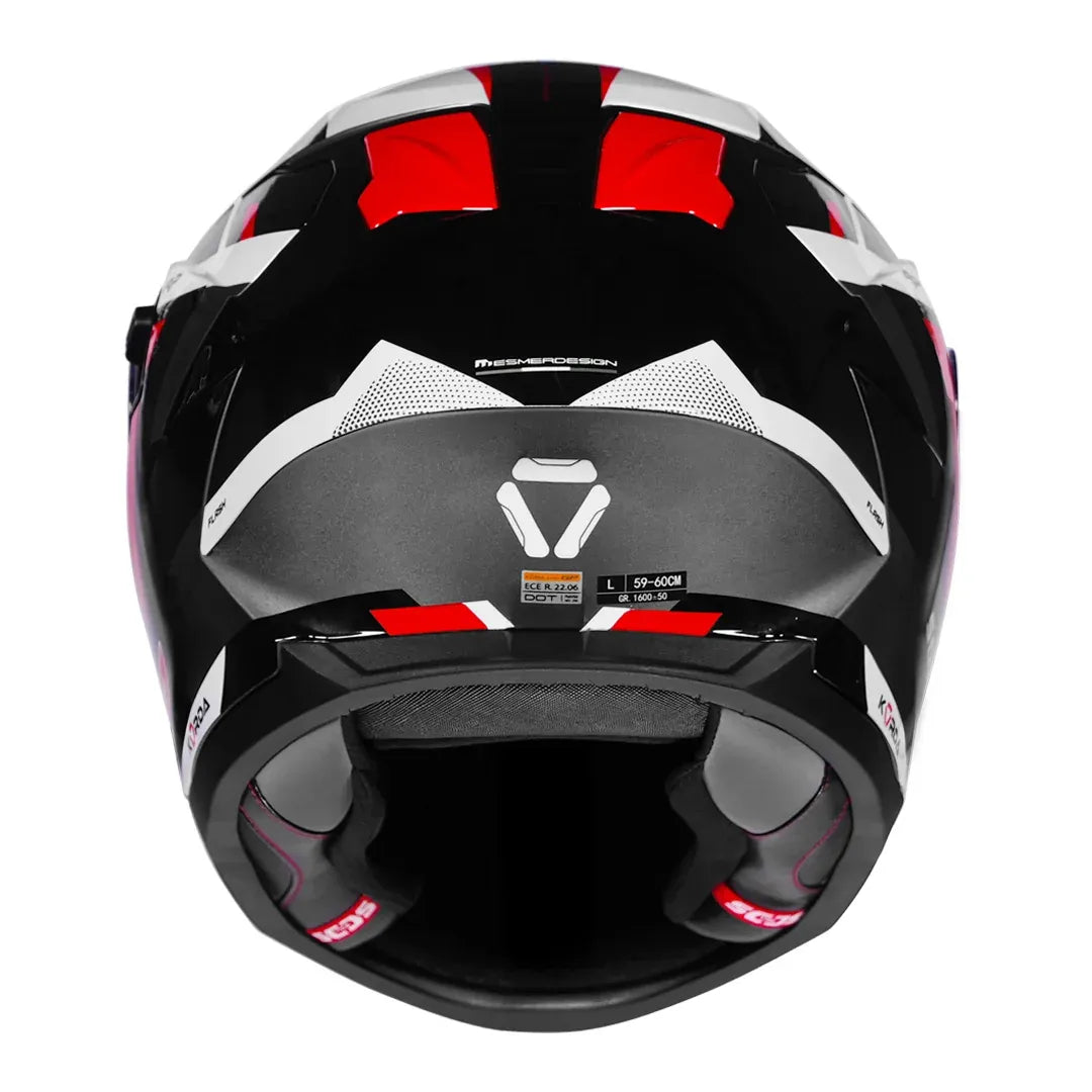 Korda Sonic GP Flash Helmet in Gloss White Red – interior liner and padding