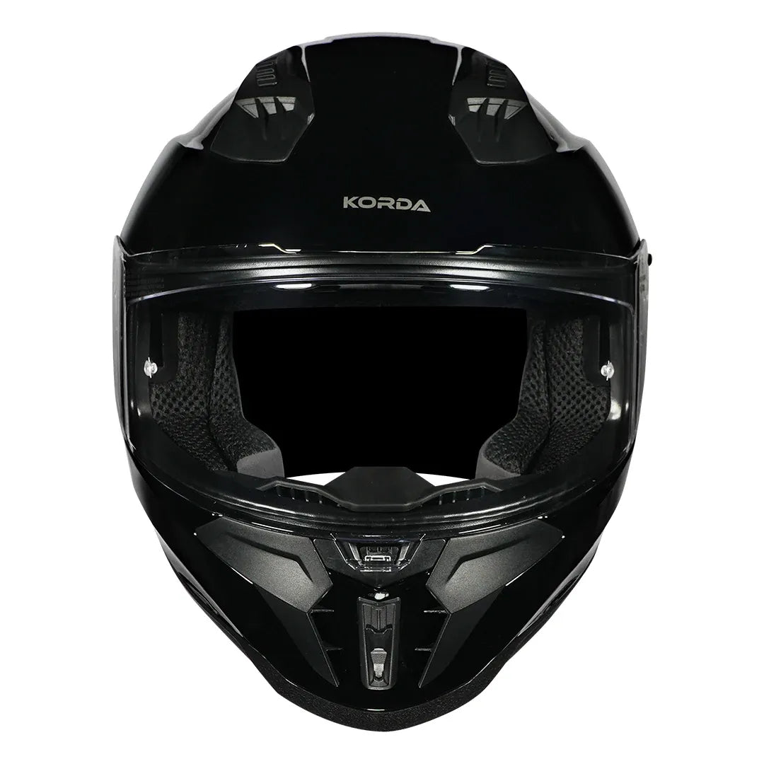 Front view of Korda EVO Solid helmet in gloss black
