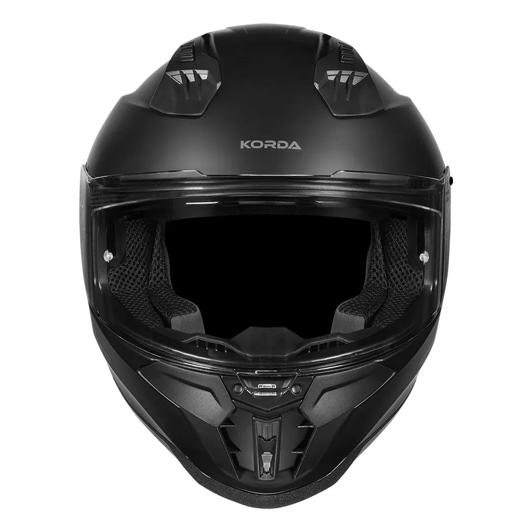 Front view of Korda EVO Solid helmet in matt black