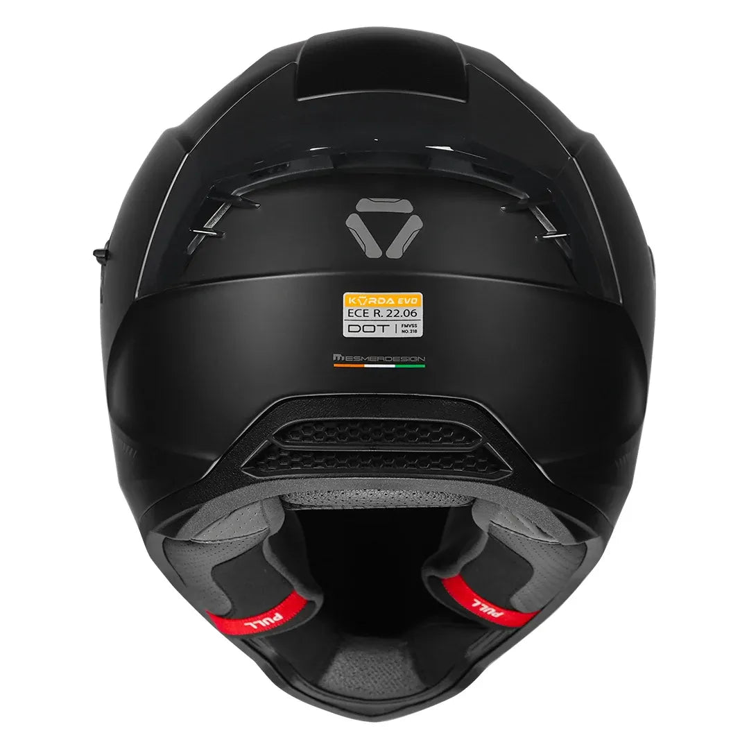 Korda EVO Solid helmet matt black rear spoiler design