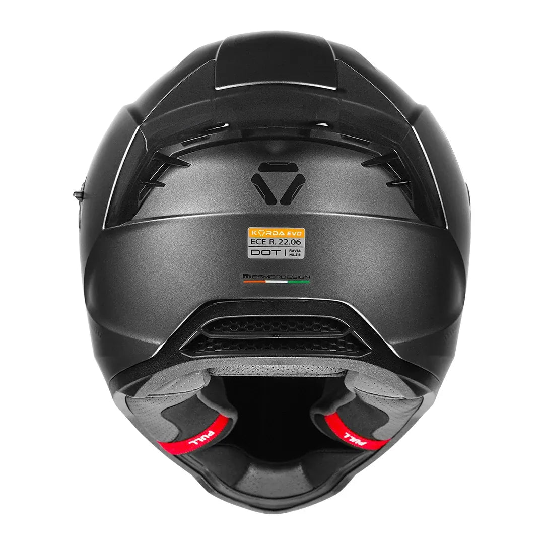 Korda EVO Solid helmet matt grey rear spoiler design