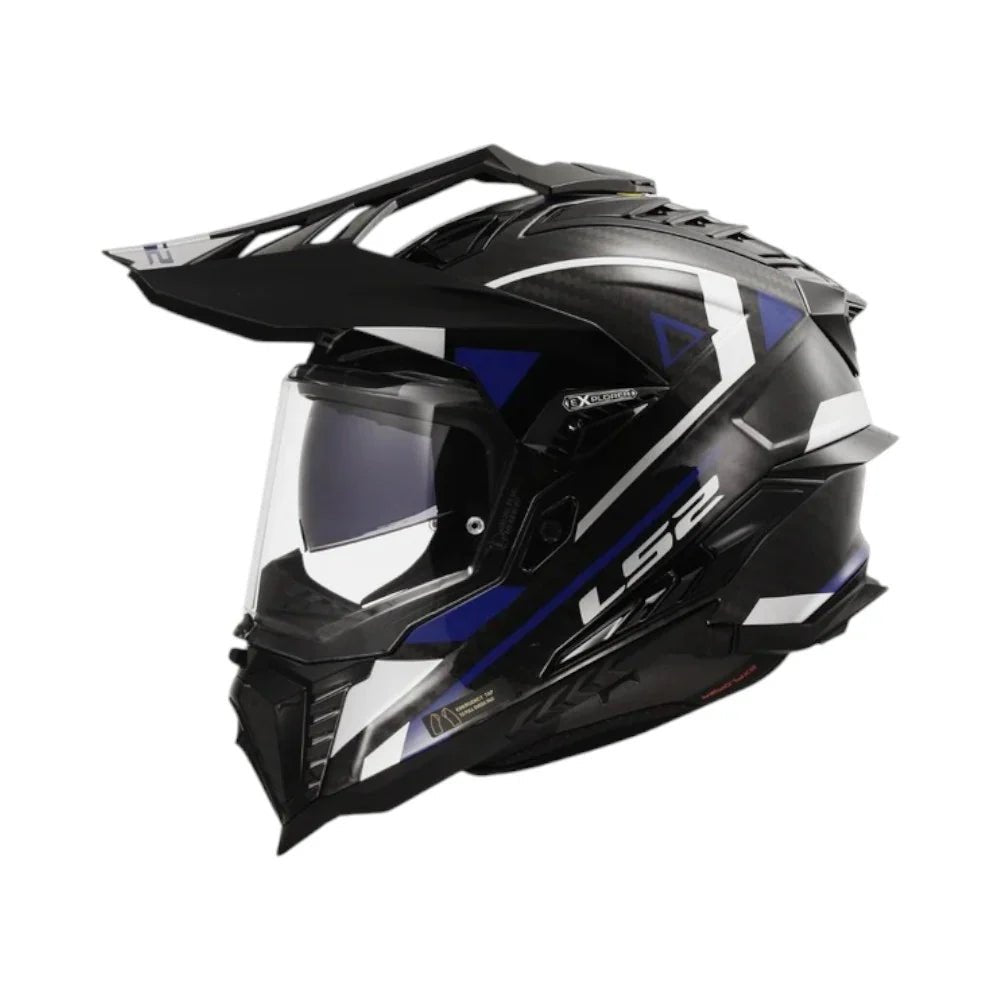 LS2 MX701 Explorer Carbon Adventure Blue - 6KIOMHelmets