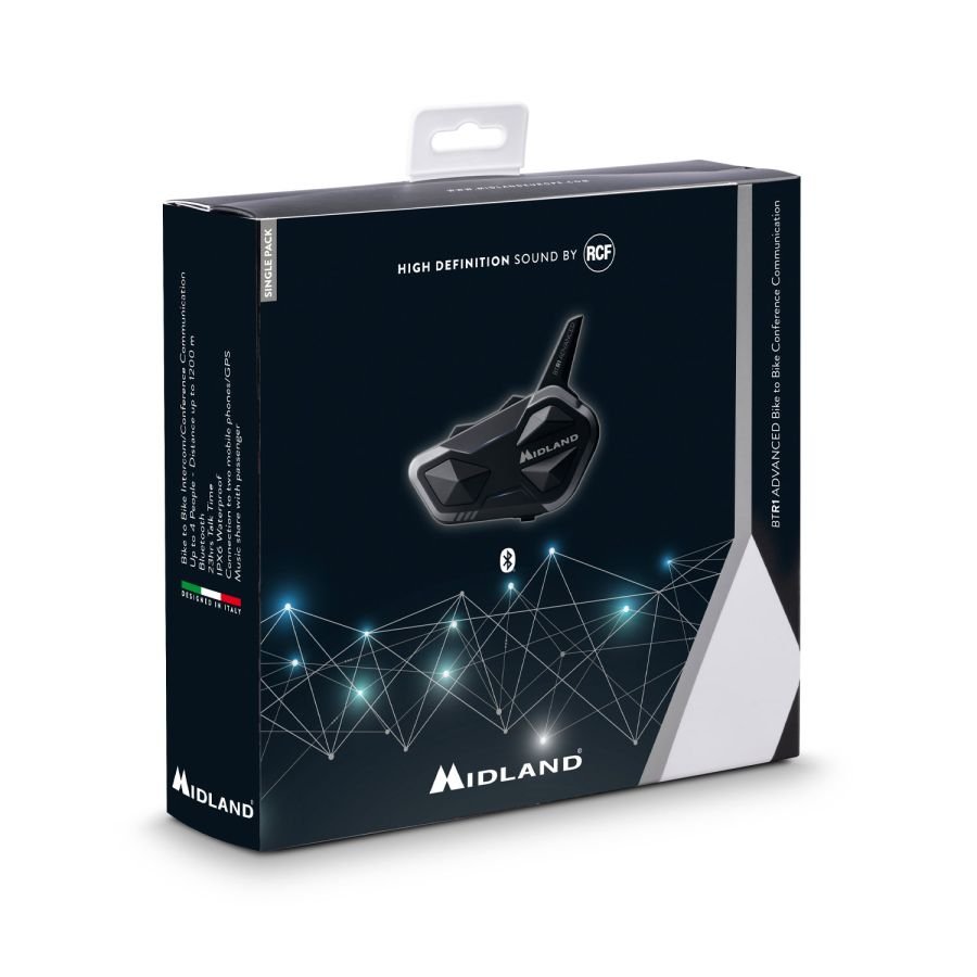Midland BTR1 Advanced Helmet Intercom - 6KIOMBluetooth Intercom