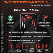 N - Gage Powerparts Spark Plug Kit for Royal Enfield Interceptor/GT/Super Meteor 650 - 6KIOMPerformance Parts
