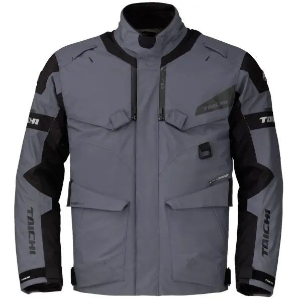 RS Taichi Drymaster Kompass Jacket front view in Eagle Gray with DRYMASTER waterproof technology | 6KIOM