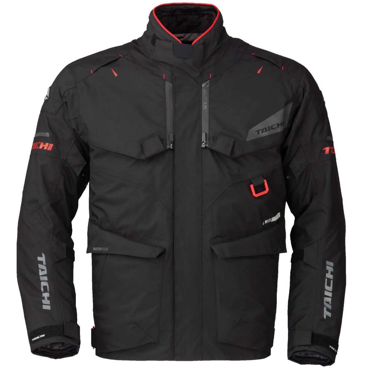 RS Taichi Drymaster Kompass Jacket front view with DRYMASTER waterproof technology in Black 6KIOM