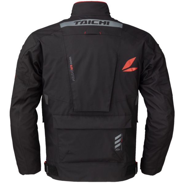RS Taichi Drymaster Kompass Jacket rear view with reflective detailing in Black | 6KIOM