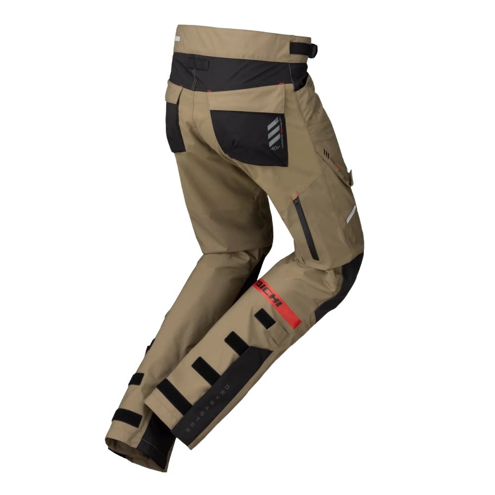 RS Taichi Drymaster Kompass Pant back view in Khaki with CE Level 2 knee protection | 6KIOM