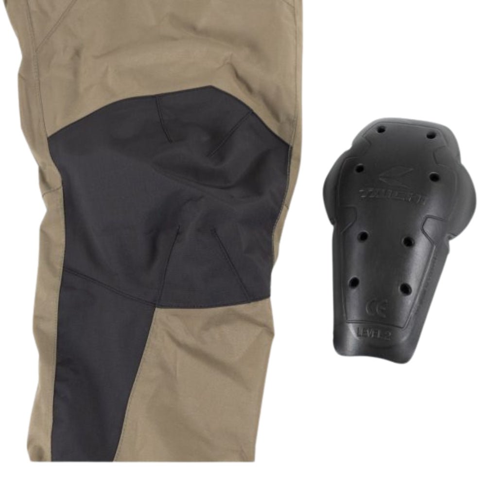RS Taichi Drymaster Kompass Pant knee protector detail with CE Level 2 armour | 6KIOM