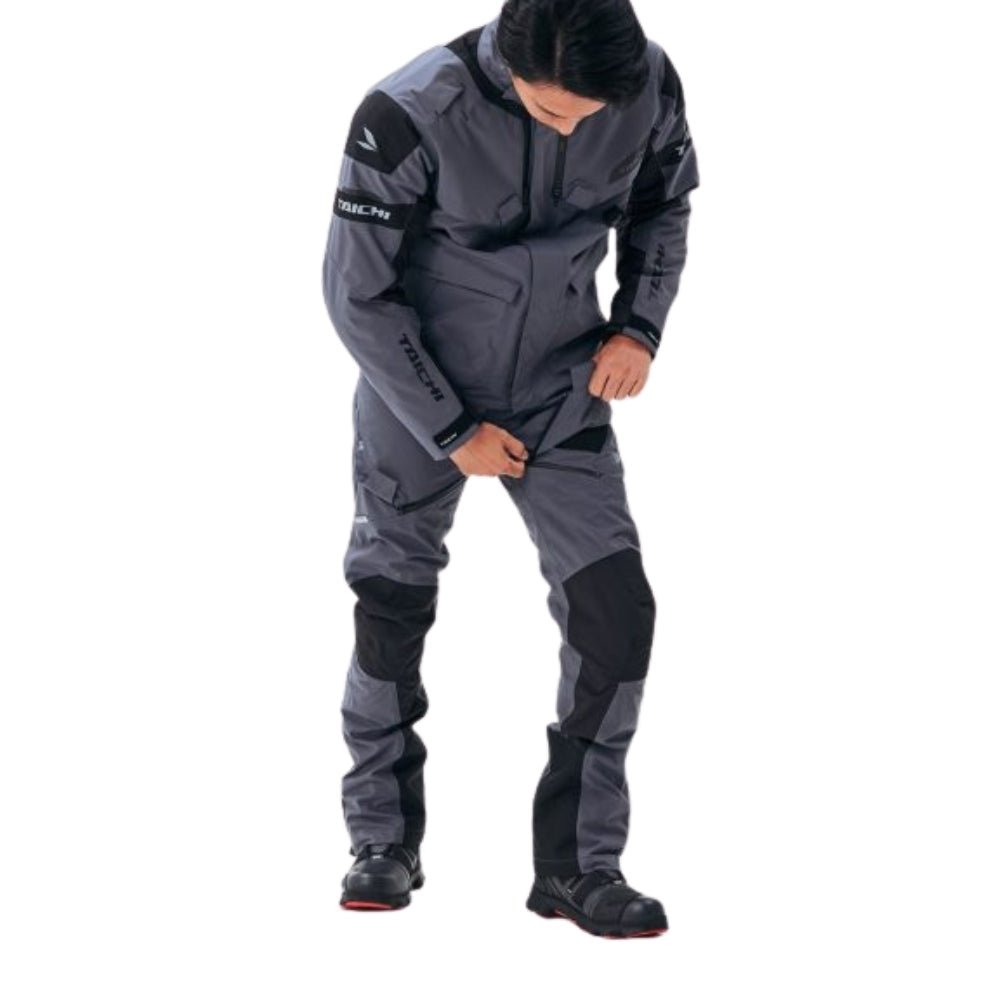 RS Taichi Drymaster Kompass Pant rear view in Eagle Gray with adventure touring fit | 6KIOM