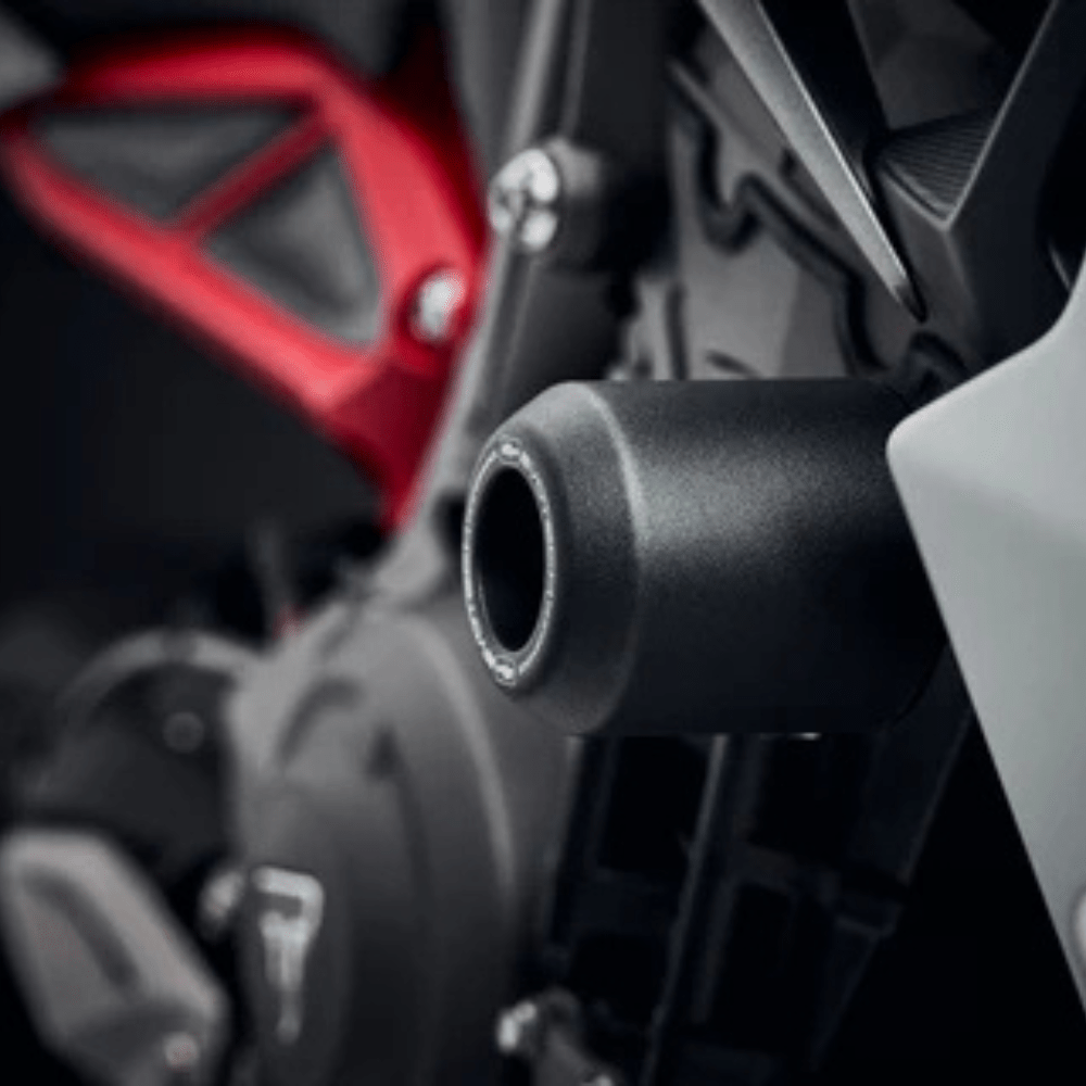 Triumph Street Triple 765 RS 2023+ Crash Protection – Evotech Performance - 6KIOMFrame Slider