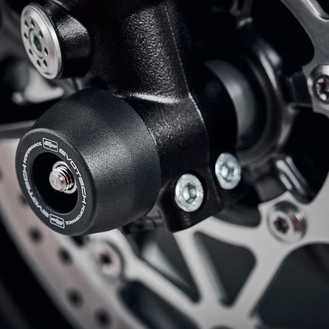 Triumph Street Triple 765 RS 2023+ Front Spindle Bobbins – Evotech Performance - 6KIOMFork Slider