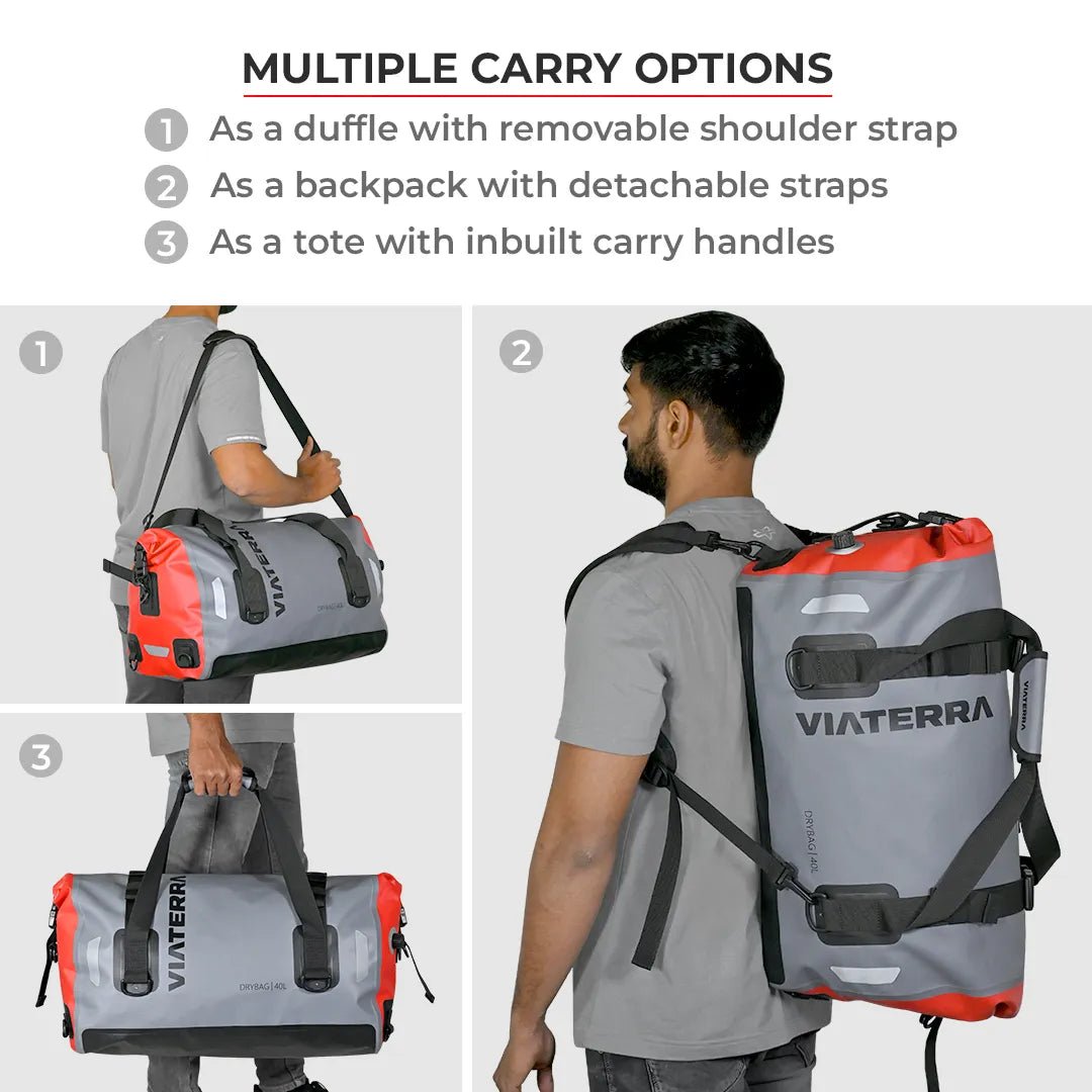 ViaTerra DryBag 40L – 100% Waterproof Motorcycle Tailbag (Universal) - 6KIOMLuggage