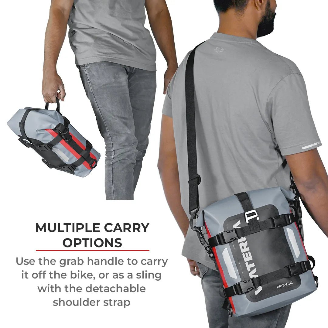 Viaterra Drybag 8L - 100% Waterproof Motorcycle Tailbag/ Rear Rack bag - 6KIOMLuggage