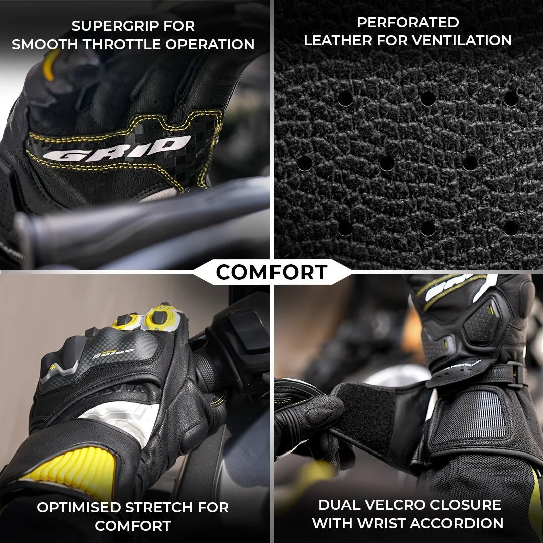 Viaterra Grid MK3 Full Gauntlet Riding Gloves - 6KIOMGloves