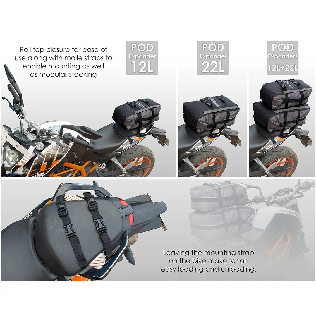 Viaterra POD - 100% Waterproof Motorcycle Tail Bag - 6KIOMLuggage